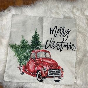 New Merry Christmas red black green Tree truck pillow case cover holiday